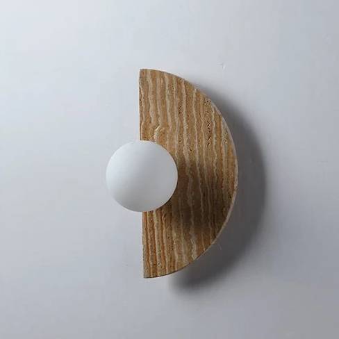 Travertine Half Moon Wall Light