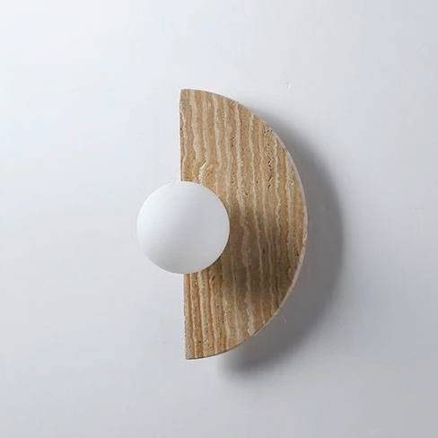 Travertine Half Moon Wall Light