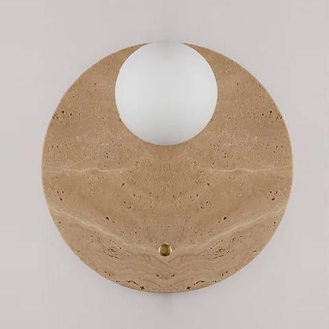 Travertine Round Wall Sconce Light