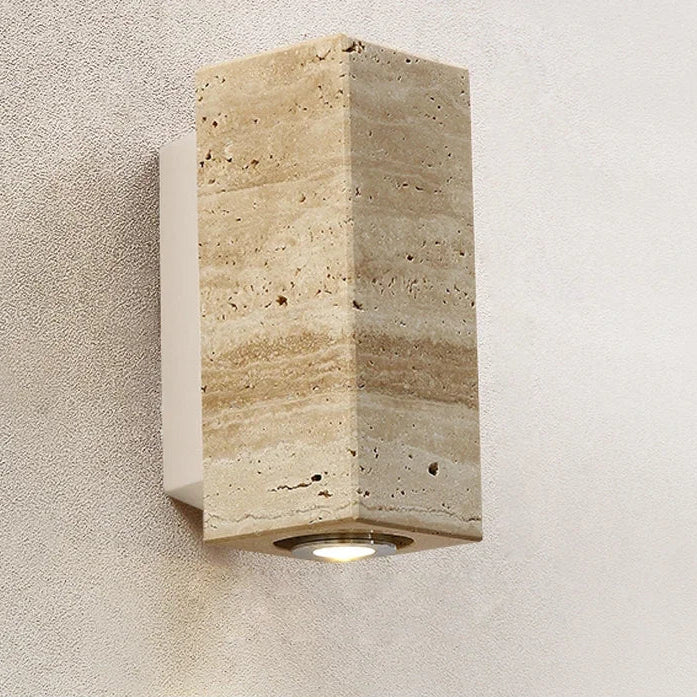 Travertine & Wood Wall Light