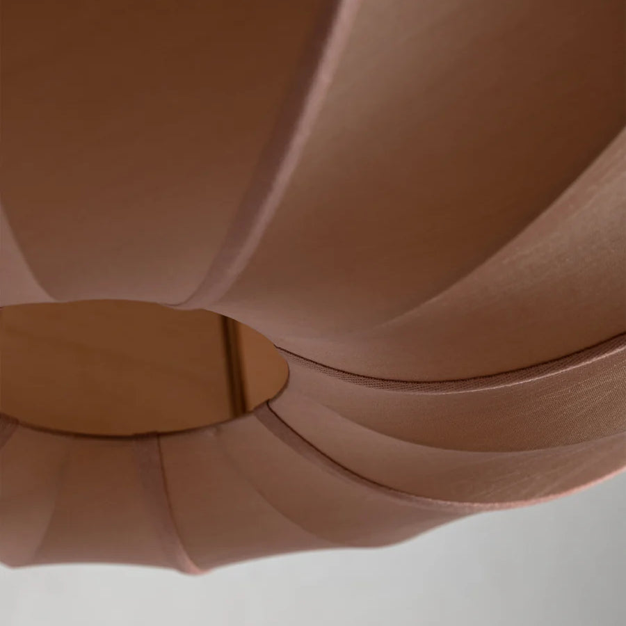 Disk Fabric Pendant Light - Brown