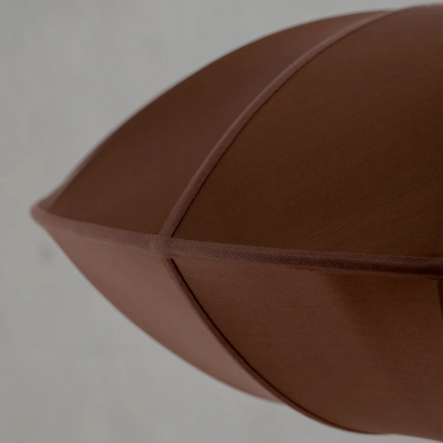 Disc Fabric Pendant Light - Brown