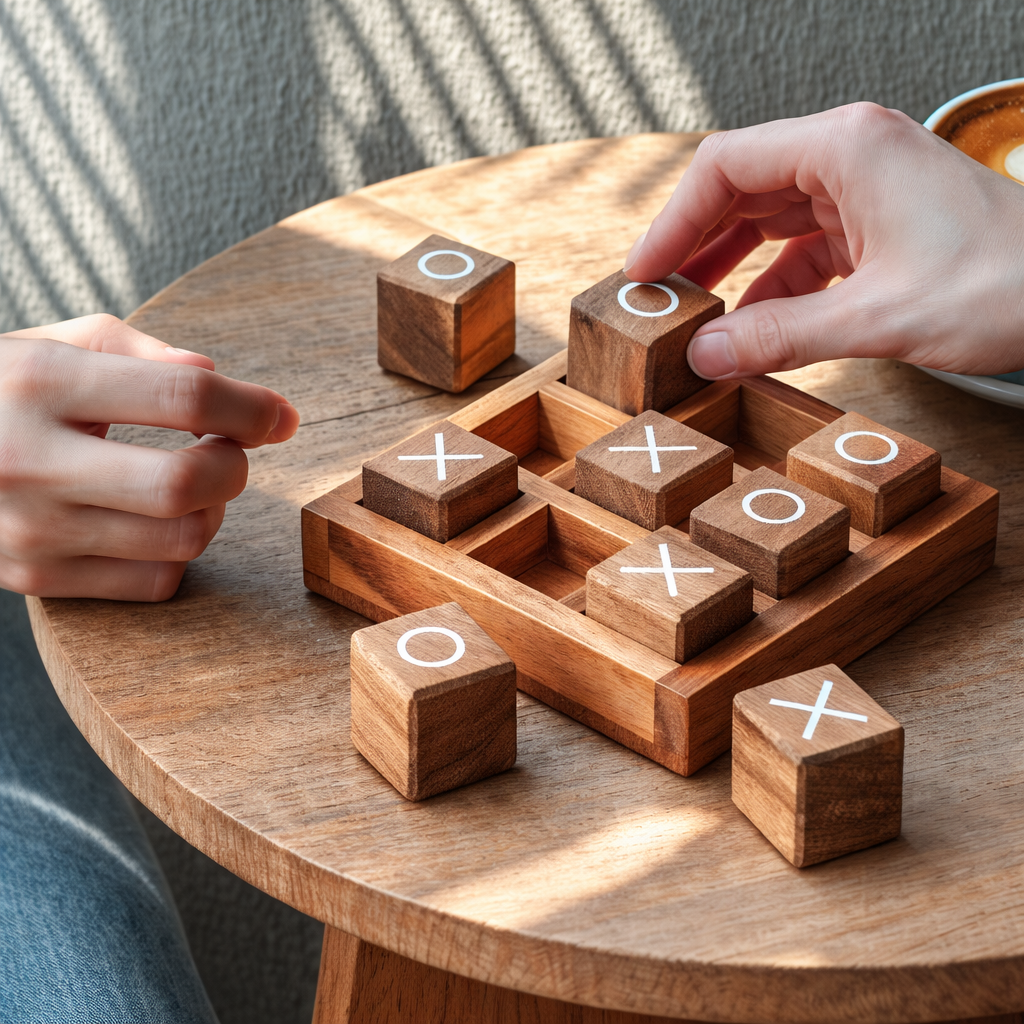 Wooden Tic Tac Toe Game