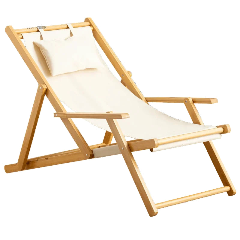 Folding Bamboo Beach Lounger