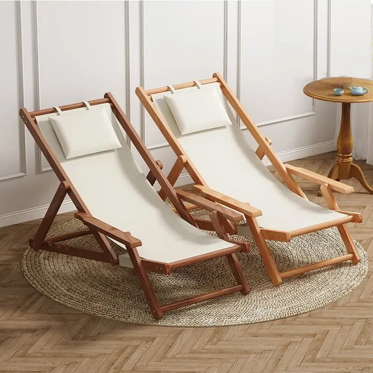 Folding Bamboo Beach Lounger