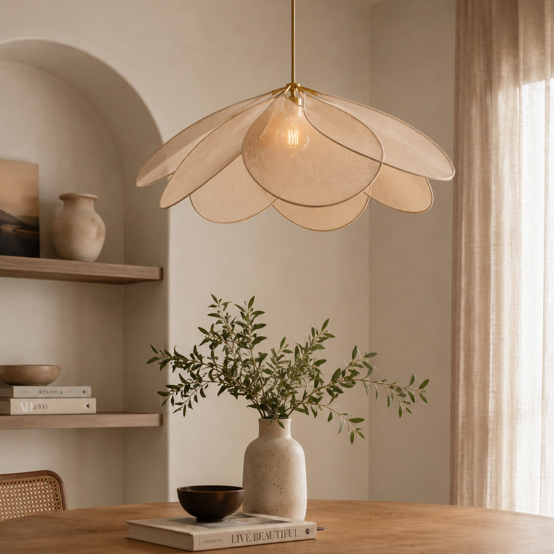 Flower Fabric Pendant Lamp